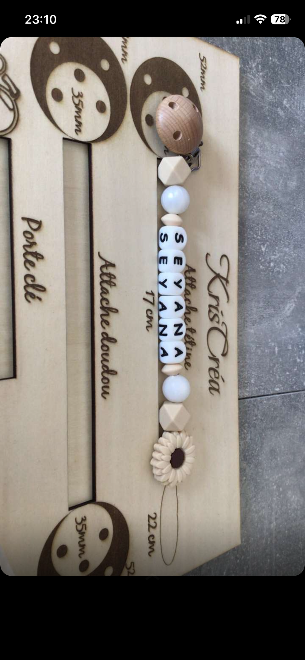 Attache tétine personnalisée